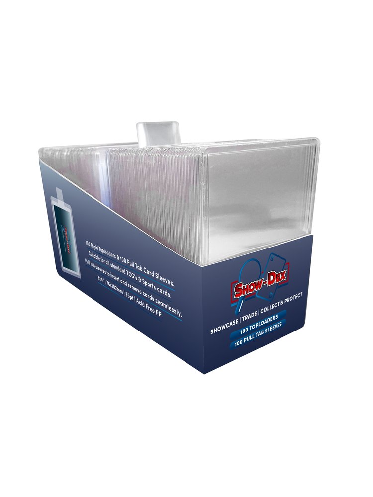 Show-Dex Regular Toploaders & Pull Tab Card Sleeves 100 Pack